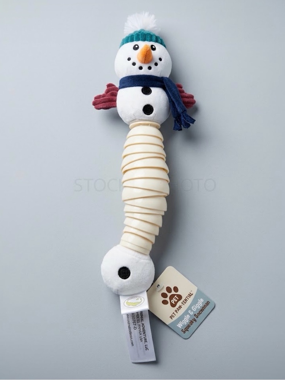 Animal Adventure Pet Paw-Tential Wiggle & Giggle Squeaky Snowman Dog Toy NWT